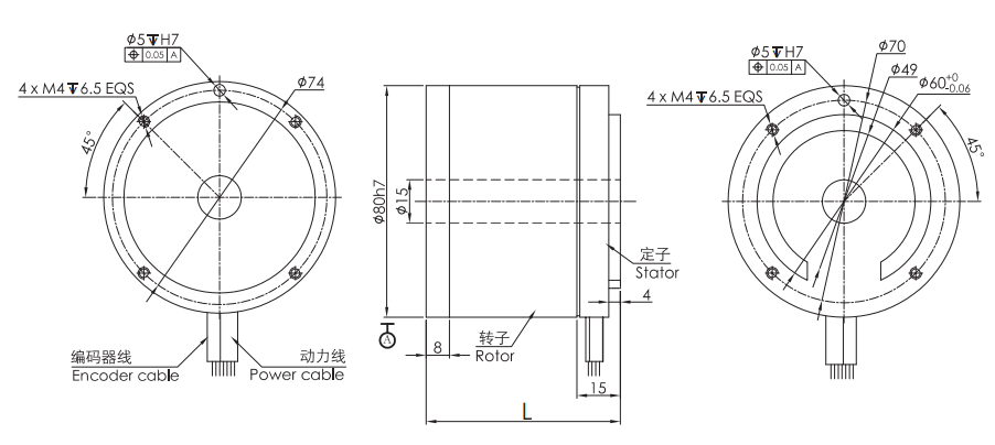 OD 80mm series DD馬達(dá) drawing